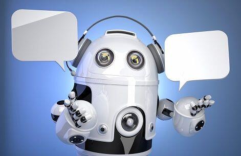 Robot con fumetti di live chat