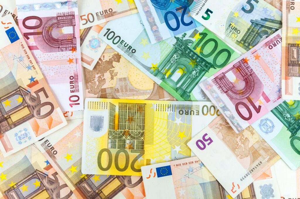 Background of euro banknotes